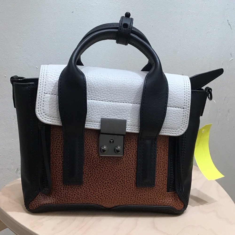 3.1 Phillip Lim Black, White, and Brown Mini Bag